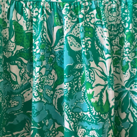 Lilly Pulitzer Delaney Cotton Tropical Print Short Puff Sleeve Square Neck Dress - Picture 5 of 13